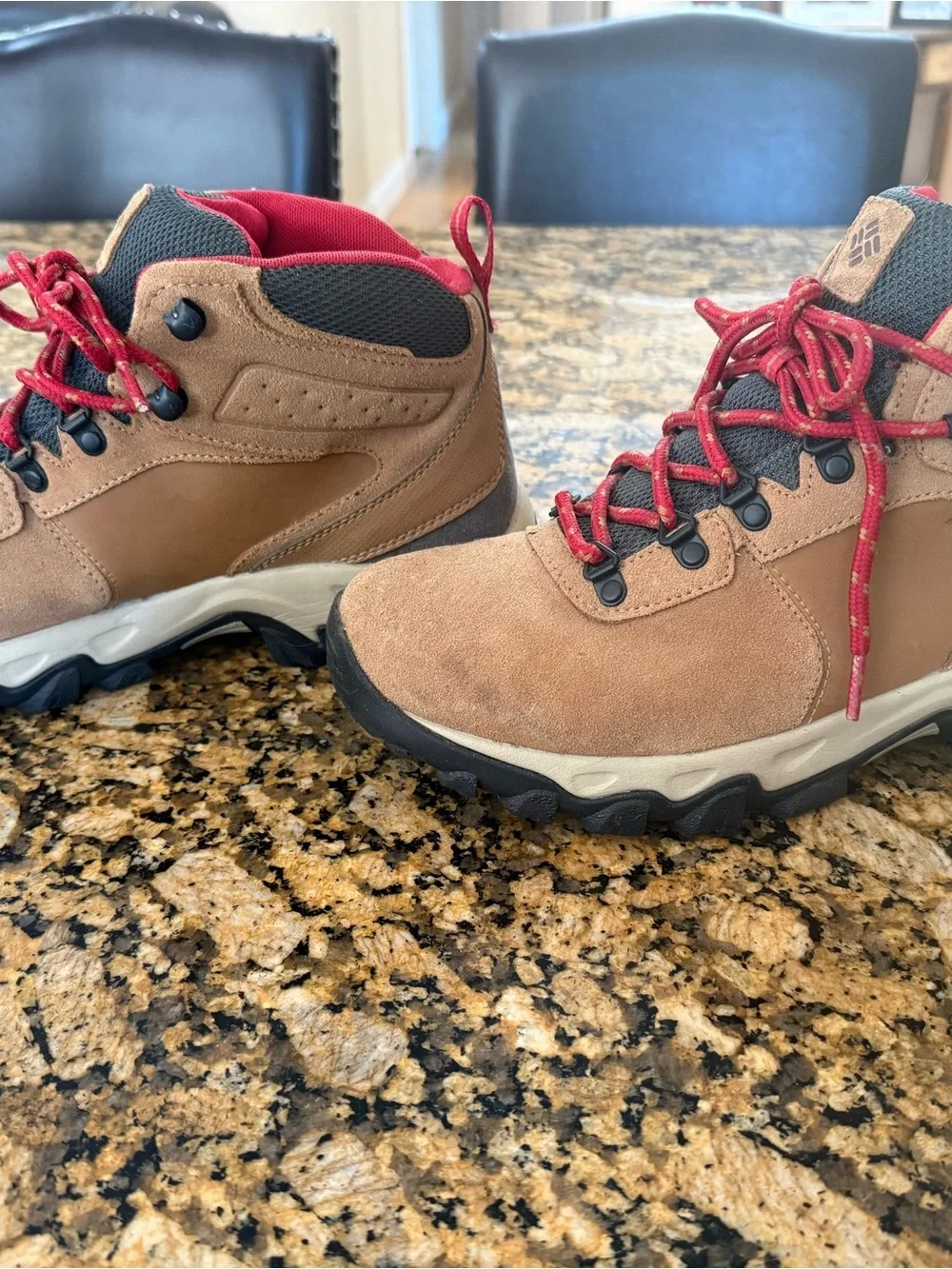 Columbia Women's Tan and Red Hiking Boots